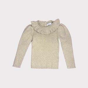 Next Ruffle Collar Long Sleeve Ribbed Top